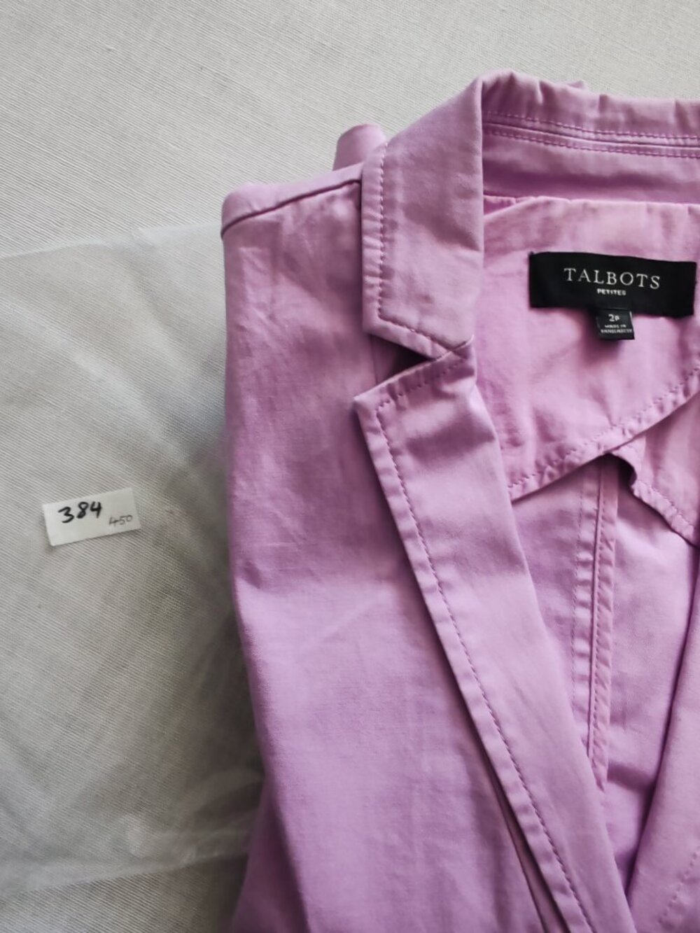 Talbots Petites Lilac Pink Cotton Stretch Blazer Jacket Size 2P 2 Petite - Picture 5 of 12